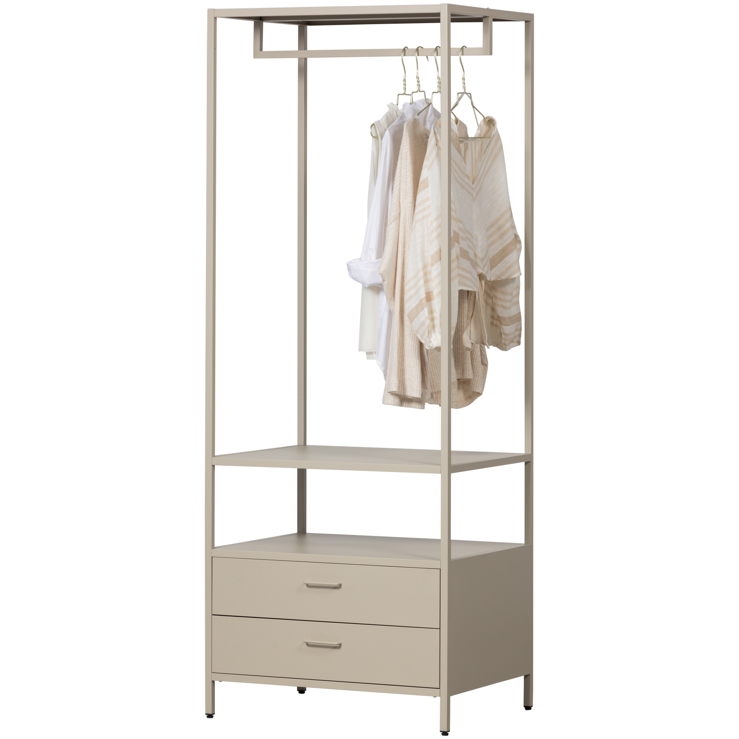 Ferris offener Kleiderschrank 70 cm Metall sandfarben