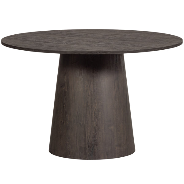 Maan ronde eettafel donkerbruin
