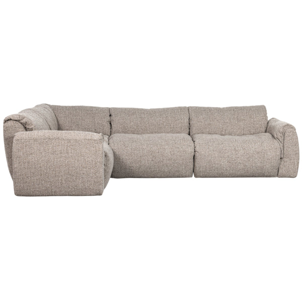 Baggy naturel melange hoekbank links