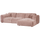 Cloud chaise longue bank rechts chenille taupe/roze