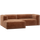 Bean chaise longue sofa links chenille-samt terra