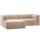 Bean chaise longue sofa links chenille-samt natur
