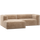 Bean chaise longue sofa links chenille-samt pfirsichrosa