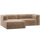 Bean chaise longue sofa links chenille-samt taupe