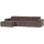 Novi chaise longue bank links ribstof grijsbruin