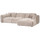 Cloud chaise longue sofa, right-hand side, natural chenille