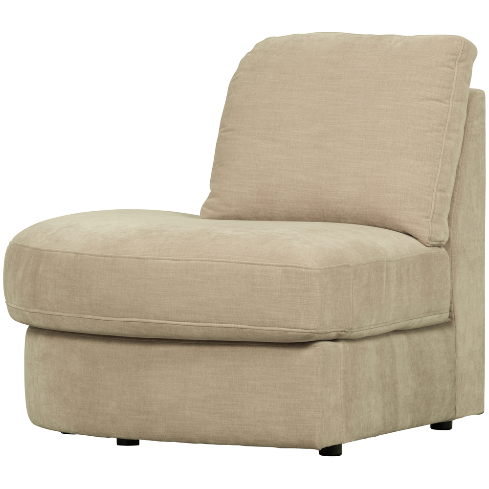 Family 1-sitzer element runde ecke links sand, schräge Vorderansicht