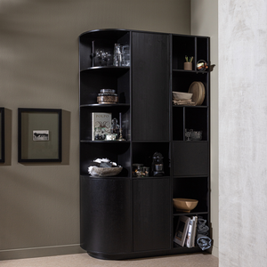 Finca stauschrank rund links 78 cm holz tiefschwarz, Ambientefoto