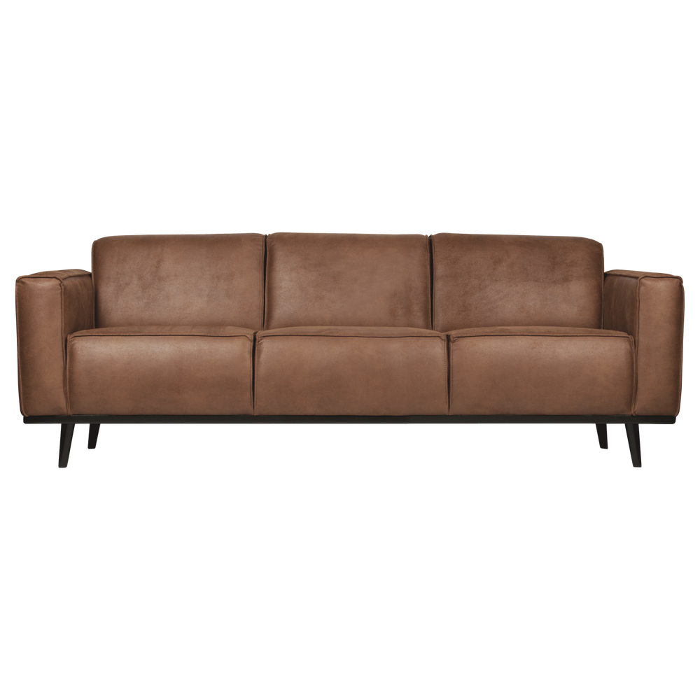 Statement 3-seater 230 cm ecoleather cognac, front view