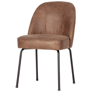 Vogue dining chair ecoleather cognac, angled front view