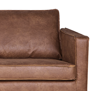 Rodeo bank 3-zits ecoleer cognac, detail