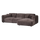 Cloud chaise longue bank rechts chenille warmbruin