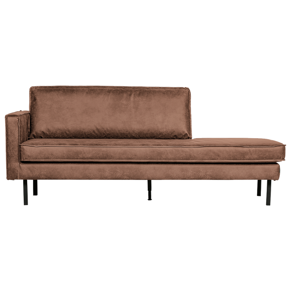 Rodeo daybed left ecoleather cognac, front view