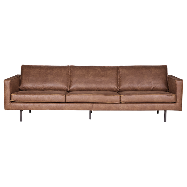 Rodeo bank 3-zits ecoleer cognac, vooraanzicht