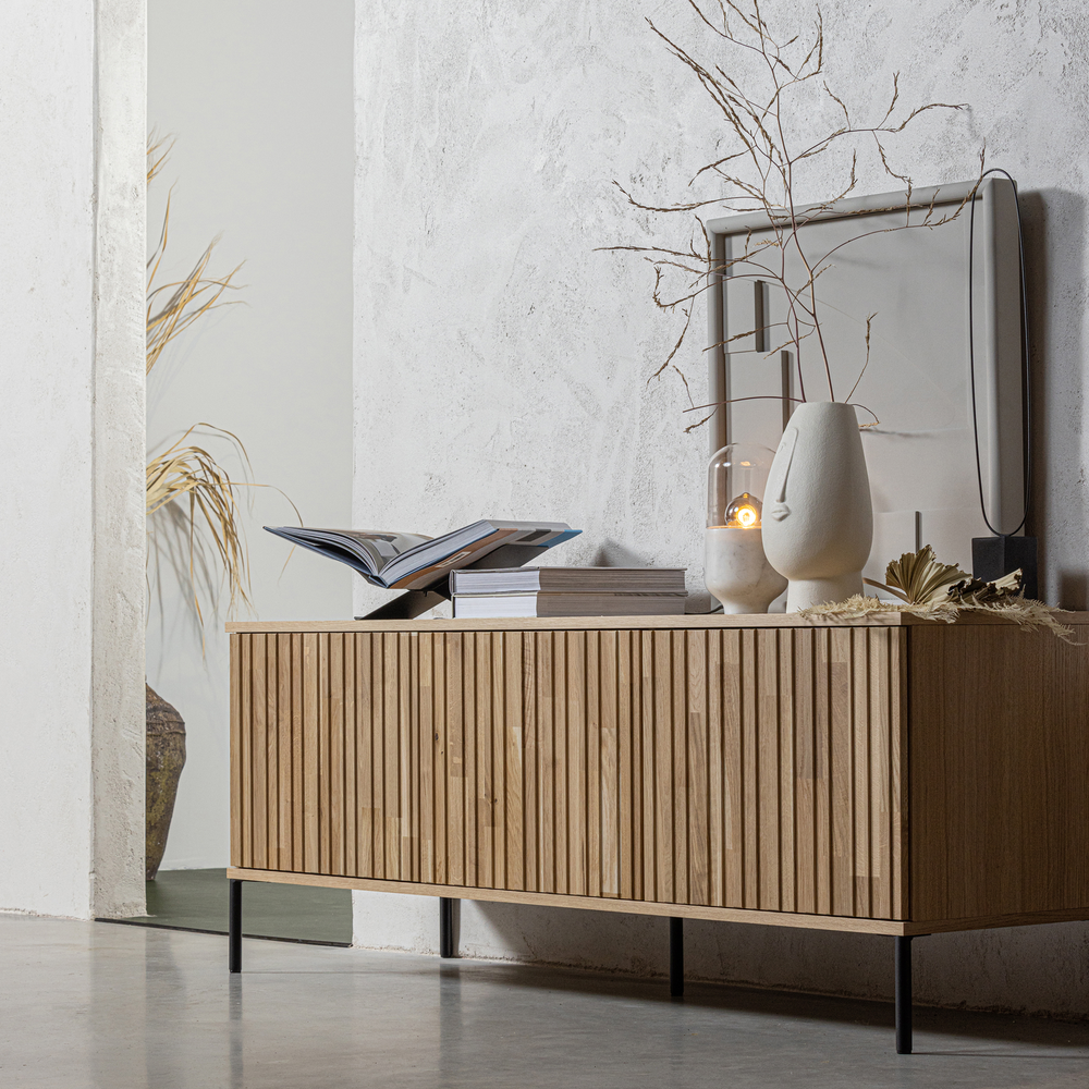 New gravure tv unit 150 cm oak naturel, room setting