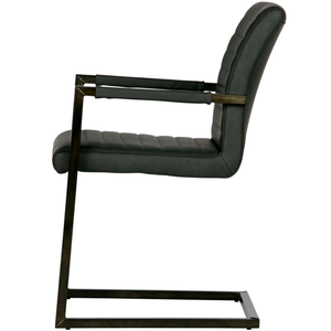 Bas dining chair pu anthracite, front view