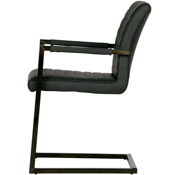 Bas dining chair pu anthracite, front view