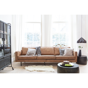 Rodeo bank 3-zits ecoleer cognac, sfeerfoto