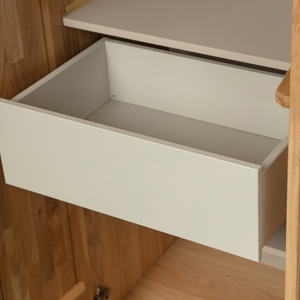 New gravure cabinet with drawer oak naturel, detail
