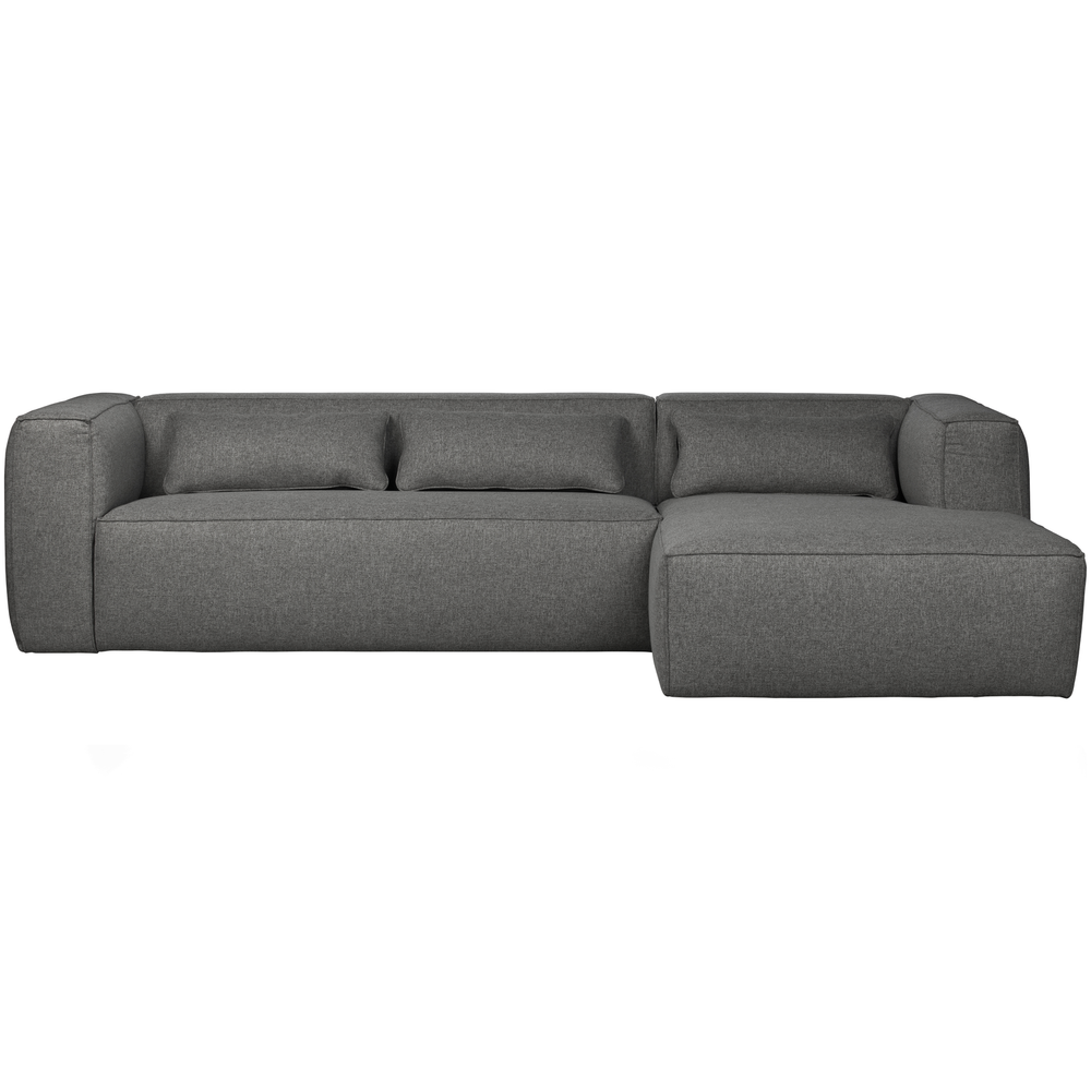 Bean corner sofa right incl. cushions mid grey melange, front view