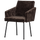 Mount eetkamerstoel met armleuning 3D chenille donkerbruin