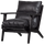 Houston fauteuil echt leer zwart