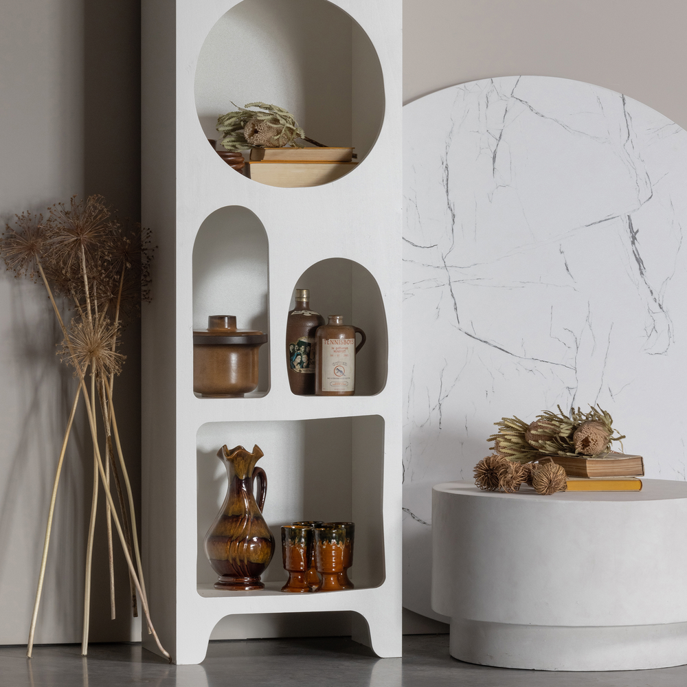 Caz cabinet small white, room setting