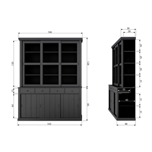 Lagos buffetschrank gross weiß, Maßzeichnung