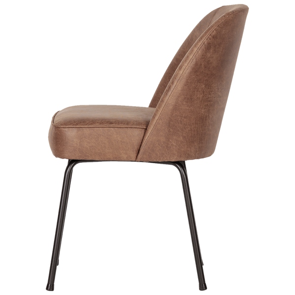 Vogue dining chair ecoleather cognac, front view