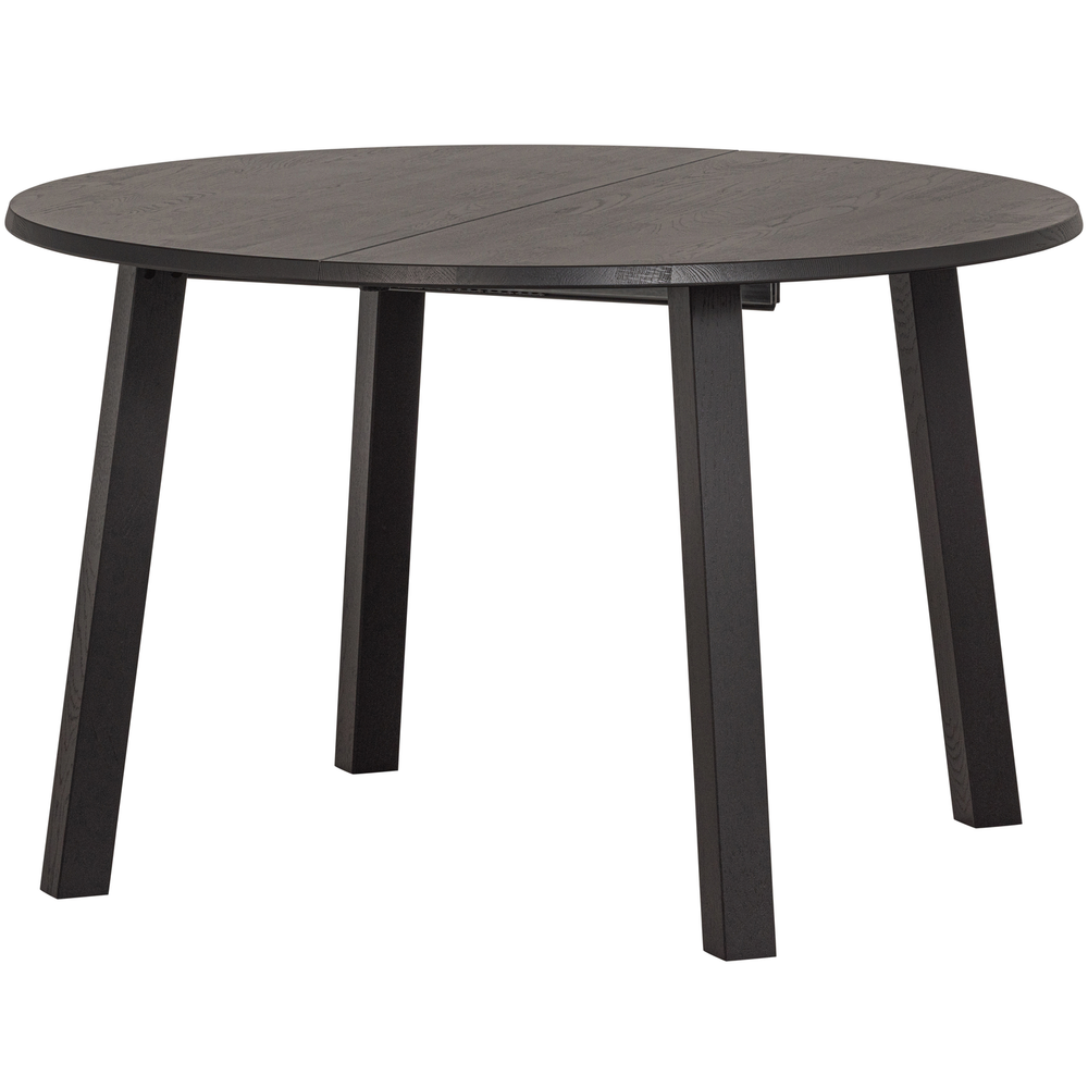 Lange jan ø extendable dining table oak blacknight, angled front view