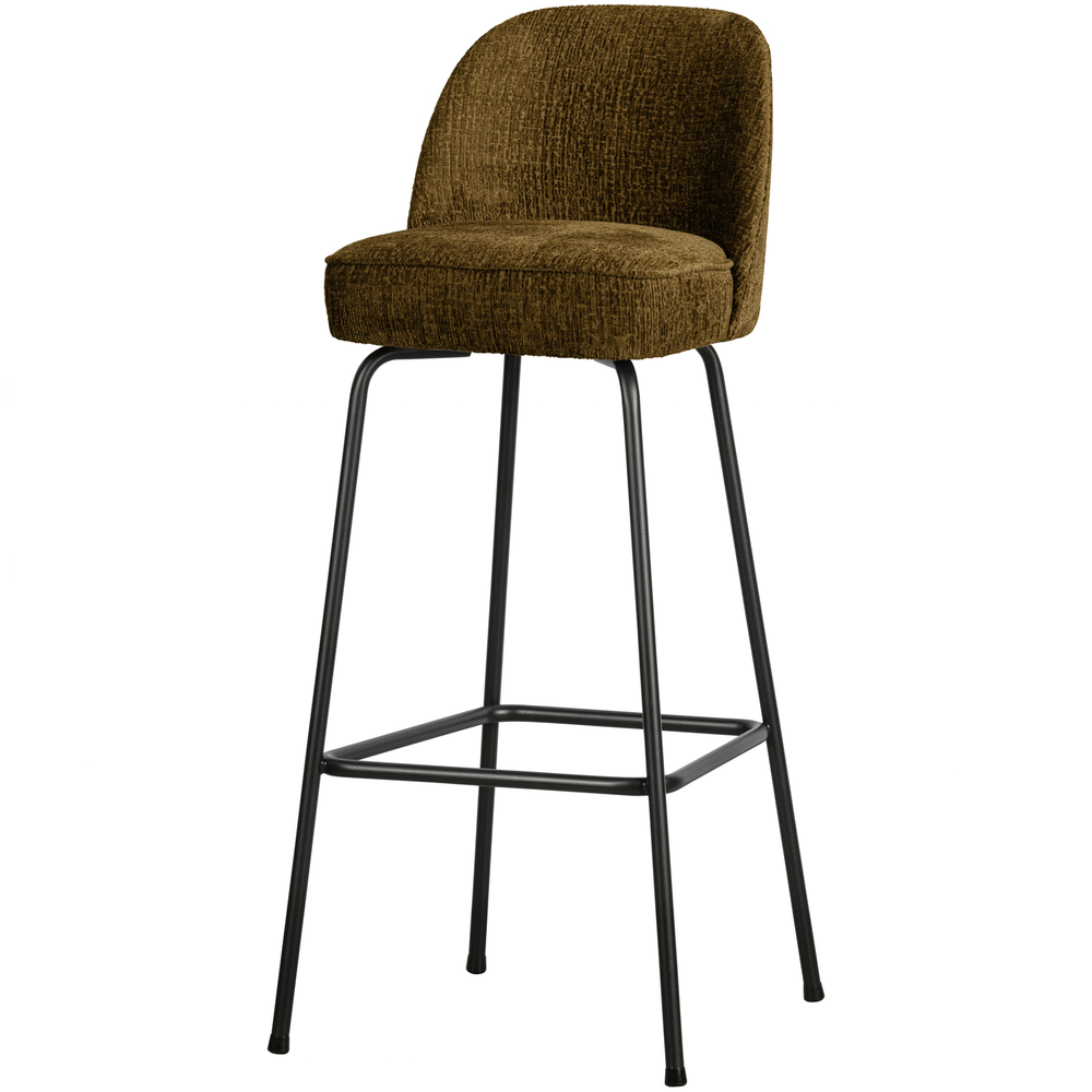 Vogue barhocker 80 cm structure velvet brass, schräge Vorderansicht