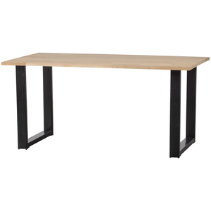 Combi Tablo Esstisch Eiche 160 x 90 cm mit Tischbein in U Form, schräge Vorderansicht