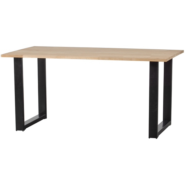 Combi Tablo Esstisch Eiche 160 x 90 cm mit Tischbein in U Form, schräge Vorderansicht