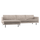 Rodeo chaise longue bank links ribstof donkerzand