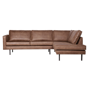 Rodeo corner sofa right ecoleather cognac, front view