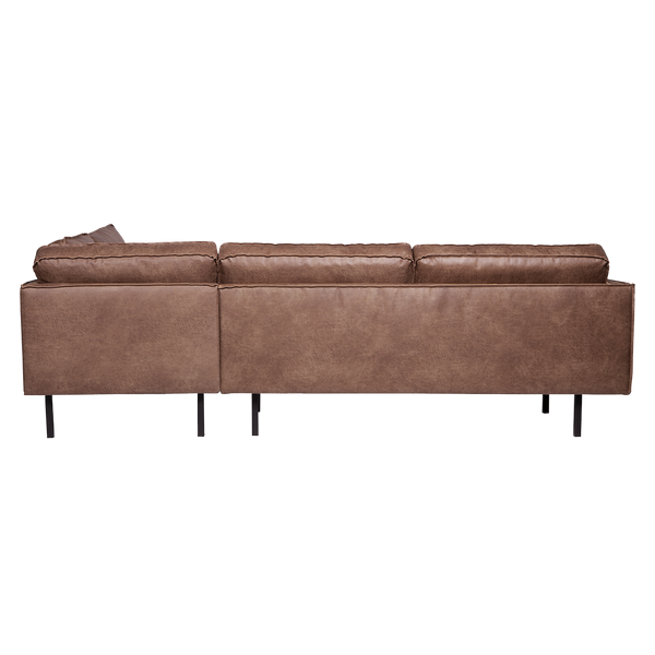 Rodeo corner sofa right ecoleather cognac, back view