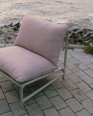 Garten-Loungesessel Aluminium Streifen weiß/sand