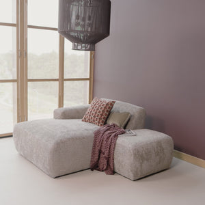 Mojo Base chaise longue element left woolly dark sand