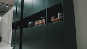 Finca storage cabinet round right 78 cm pine deep black
