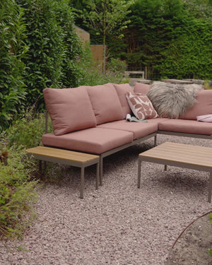 Modulares Garten-Lounge-Set Metall/Polywood rosa